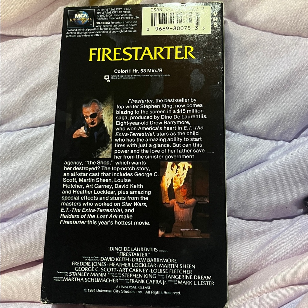 Firestarter VHS - Picture 2 of 4